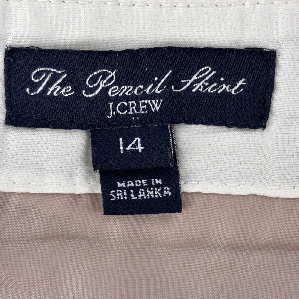 J. Crew Pencil Wool Skirt Tan Size 14 Wool‎ Blend Classic Career Office Academia